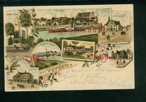 Cartolina litografica verden - cartolina,