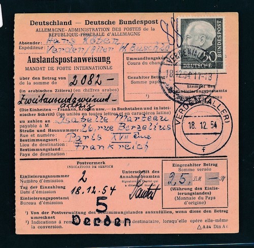 114139 vaglia postale - postale, estero